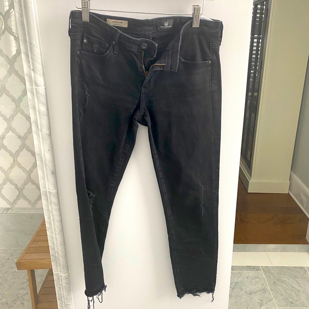 AG Distressed Crop Jeans
